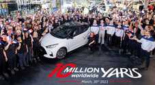 Toyota Yaris, da Valenciennes esce l’auto numero 10 milioni. Di queste 5.155.506 unità sono state vendute in mercati europei