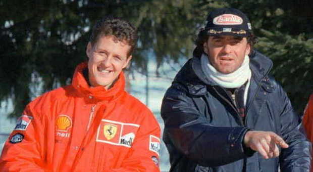 Michael Schumacher con Alberto Tomba