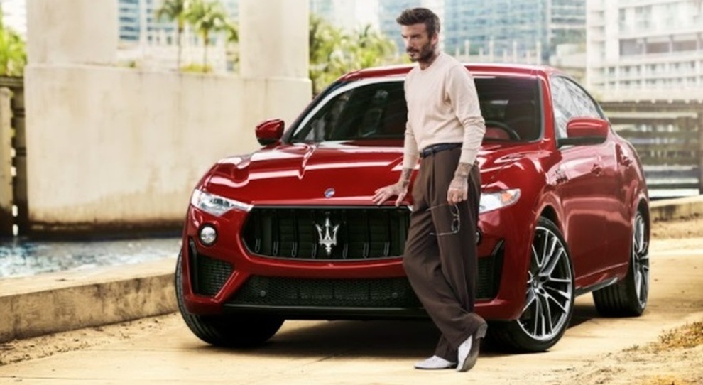 David Beckham con la Maserati Levante Trofeo