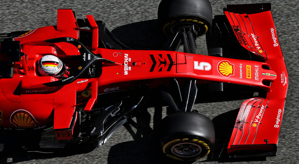 La Ferrari di Vettel vista dall'alto