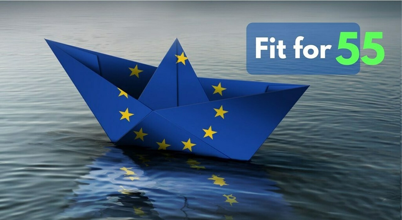 Il logo di Fit for 55, il pacchetto di norme della Ue che vuole ridurre i tempi per arrivare alle flotte pulite