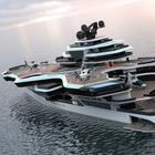 E’ italiano il mega yacht ispirato alle portaerei americane: 140 metri, 9 ponti, due eliporti e un sottomarino per tender